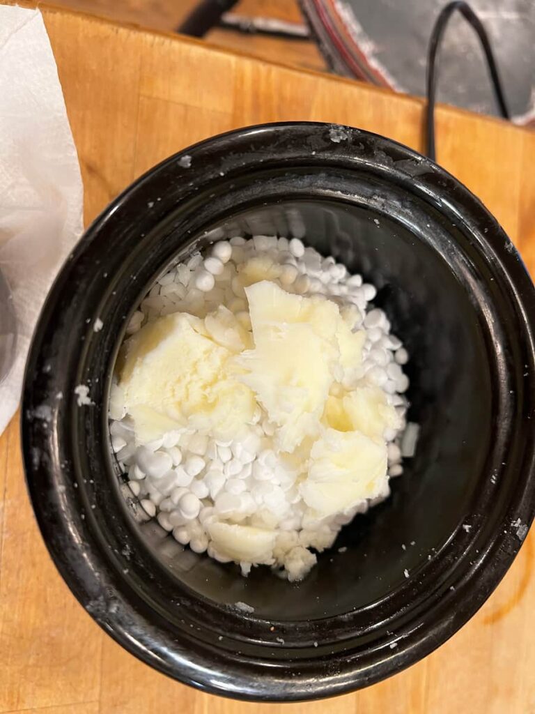 ingredients melting in slow cooker