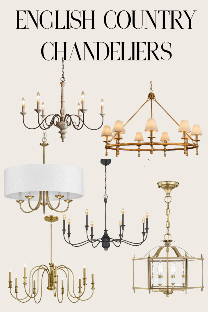 English Country Chandelier styles